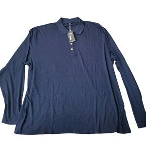 Mens Casual Long Sleeve Shirts Lapel Solid Color T-Shirt Ribbed Pullover Top 3XL